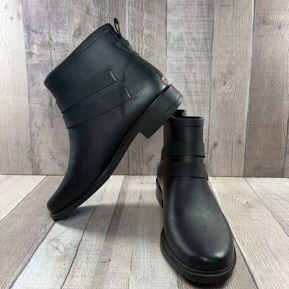 Chooka Midtown Strappy Women's Size 9 Ankle Rain Boot Bootie Waterproof Black - Picture 2 of 13